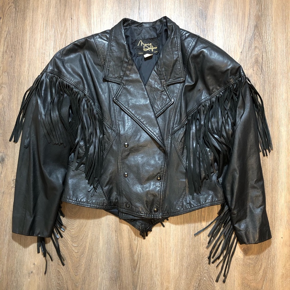 Vintage 70’s Cropped Leather Fringed Jacket